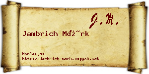 Jambrich Márk névjegykártya