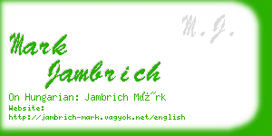 mark jambrich business card